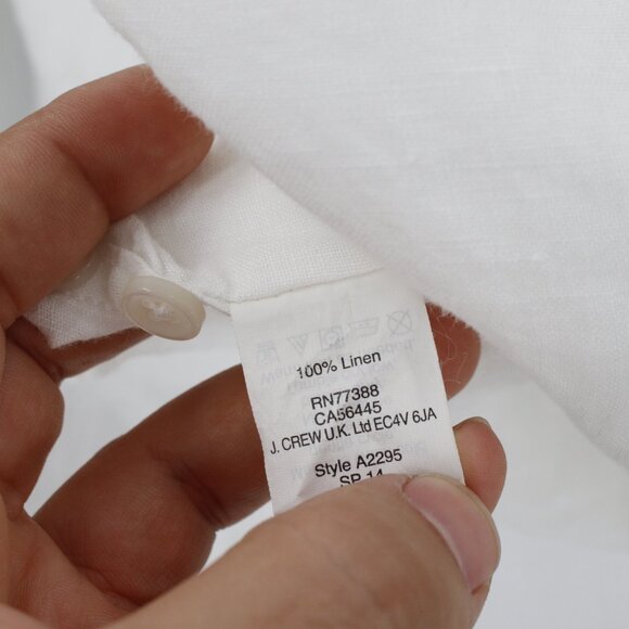 J Crew Shirt Mens XLT Baird McNutt Irish Linen Button Down Long Sleeve White - Picture 7 of 12